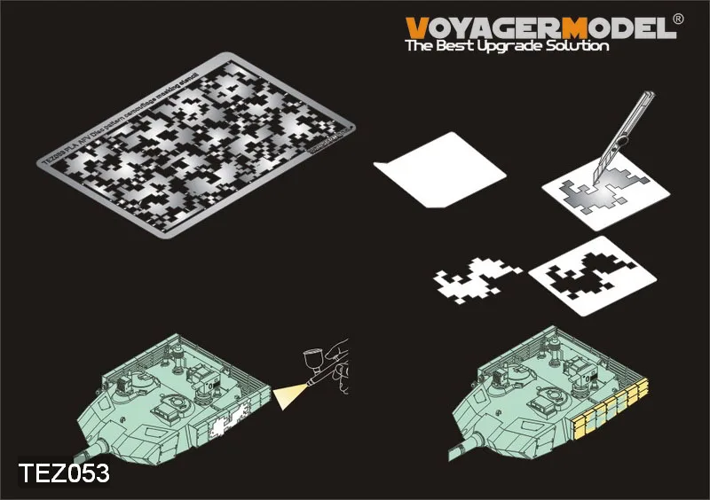 Цифровой Камуфляжный маскирующий трафарет Voyager TEZ053 1/35 PLA AFV 1 (GP)|camouflage stencil|voyager