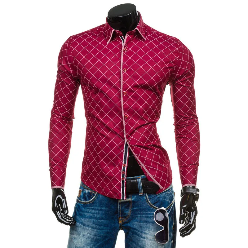 Zogaa новинка весны Длинные рубашки Корейская рубашка мужские умные повседневные