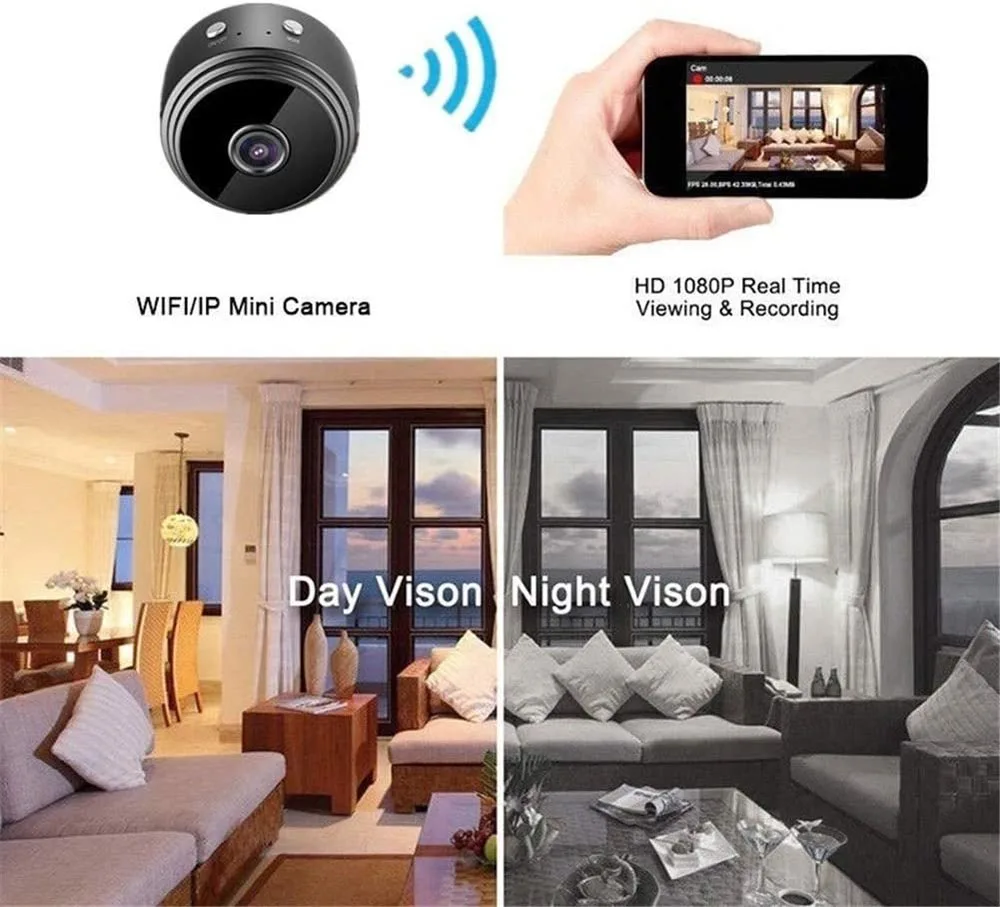 A9 Mini Camera 1080P HD ip camera Night Version Voice Video Security Wireless Camcorders surveillance cameras wifi | Безопасность и