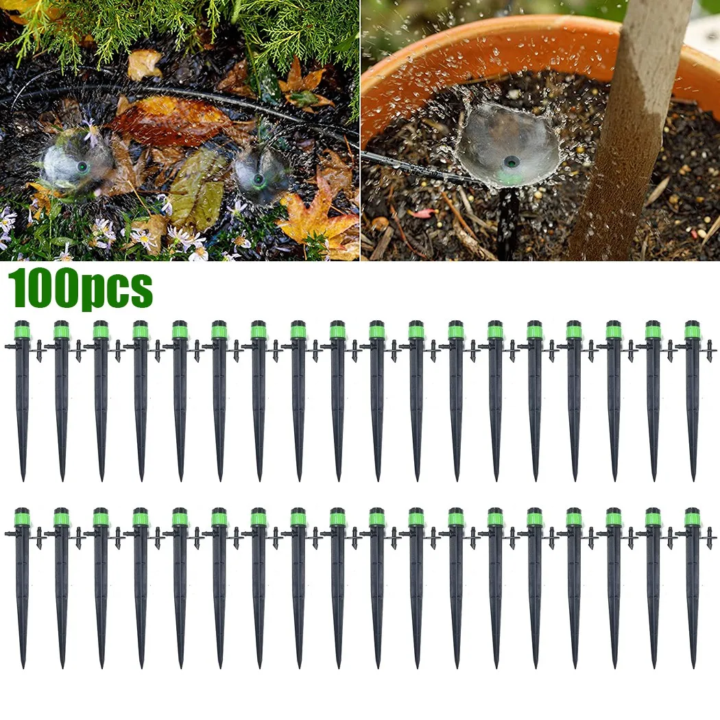 

100 Pcs Water Dripper 25 PSI Adjustable Bubbler Irrigation Stake Practical