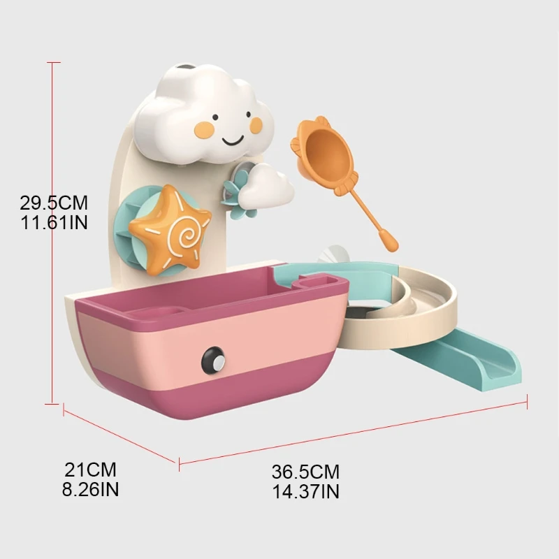 

Muti-functional Bathtub Toy Baby Bath Toy with Floating Toy Interactive Bath Playing Toy with Suction Funnel Cup Slide