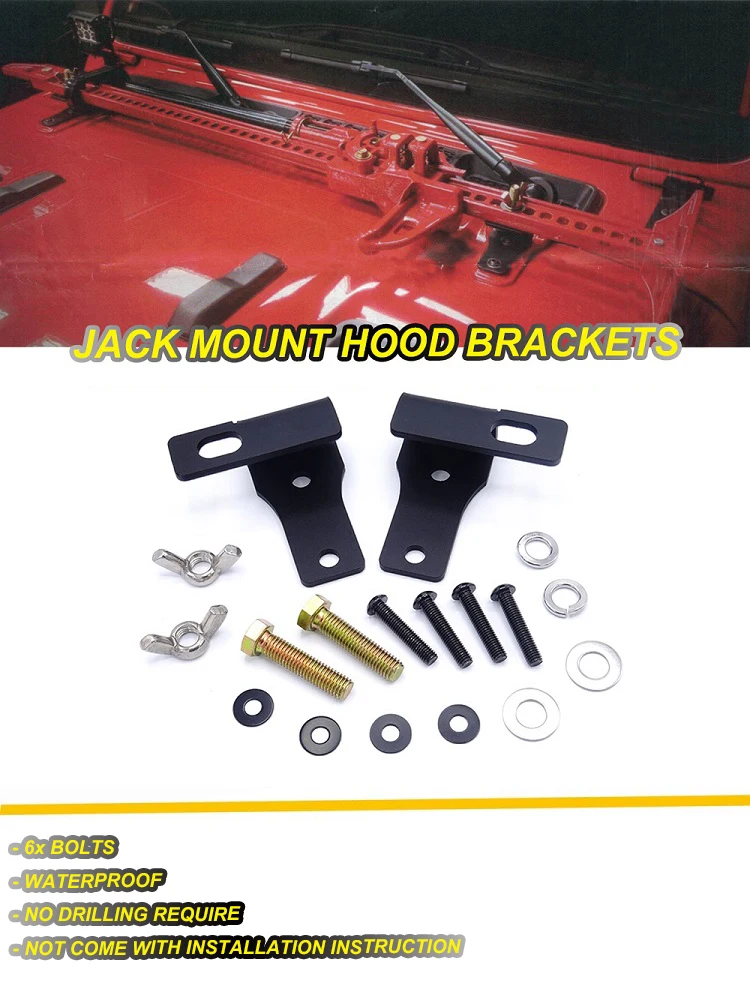 Hi-подъемное гнездо накладка на капот кронштейн для Jeep Wrangler JL