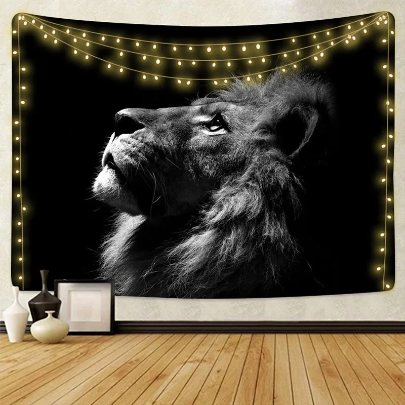 Дропшиппинг животных Львиный гобелен настенный хиппи украшение дома из