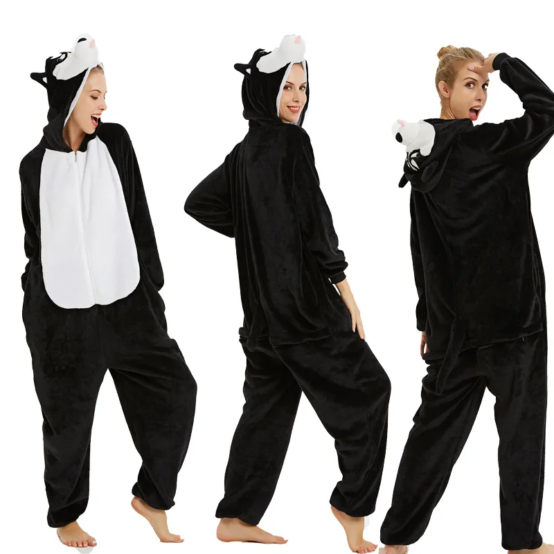 New Unicorn Pajama Winter Adults Women Animal Kigurumi Pajamas Sets Cartoon Nightie Stitch Shark Panda Flannel Sleepwear | Женская