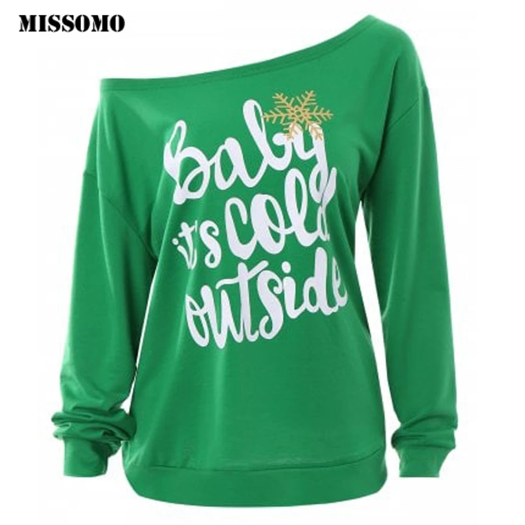 MISSOMO Рождественская футболка Женская Повседневная рубашка размера плюс с