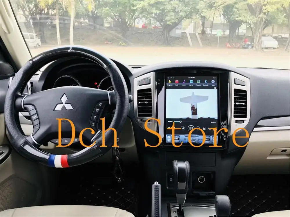 Автомобильный DVD плеер с GPS плеером 12 1 ''Tesla Style Android 9 0 PX6 CARPLAY для MITSUBISHI pajero V97 V93 V98