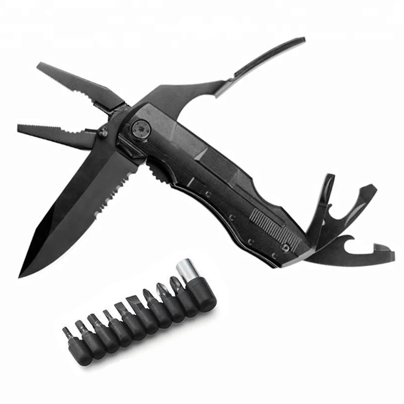 

Складные плоскогубцы, нож, отвертка, Набор насадок из нержавеющей стали, портативный инструмент для выживания, кемпинга