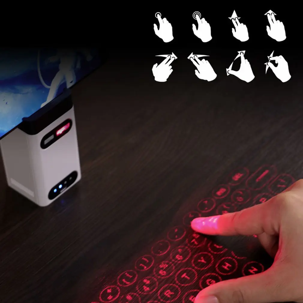 

Wireless Virtual Laser Keyboard Wireless Projection Keyboard Portable For Computer Phone Pad Laptop With Mouse Function