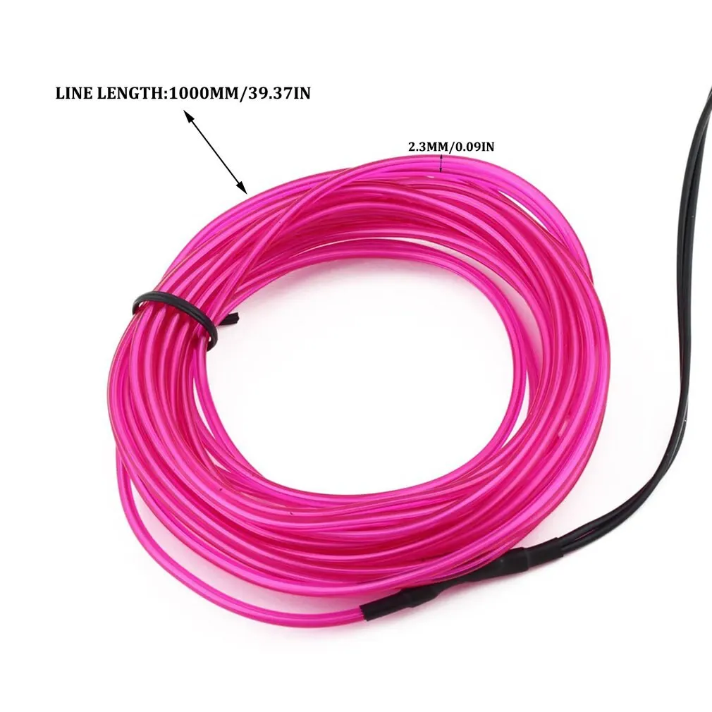 

Battery Operated Luminescent Neon 2.3mm LED Lights Glow Wire String Strip Rope EL Wire String Strip Rope Tube
