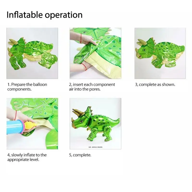 

4D Dinosaur Balloons Foil Balloons Jungle Animal Boys Birthday Party Decors Jurassic Dragon Kids Toys Home Decorations