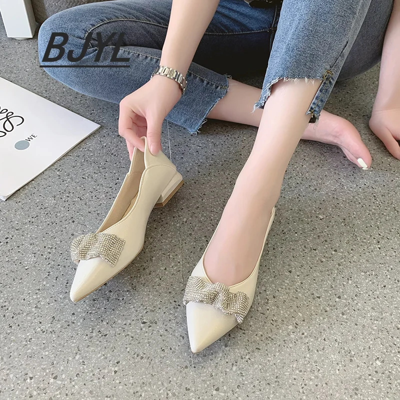 

Comfortable mid-heeled shoes women's spring 2021 new wild beige women's shoes trend sexy pointed stiletto single shoes