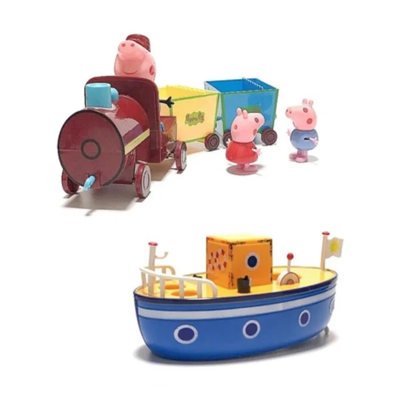 Свинка Пеппа новые стили серия маленький поезд Пиратская лодка семья различные