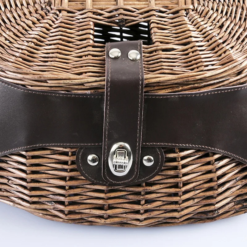 

Wicker Basket Fishing Willow Creel Trout Perch Cage Tackle Fisherman Box Outdoor Classical Willow Fishing Creel Basket