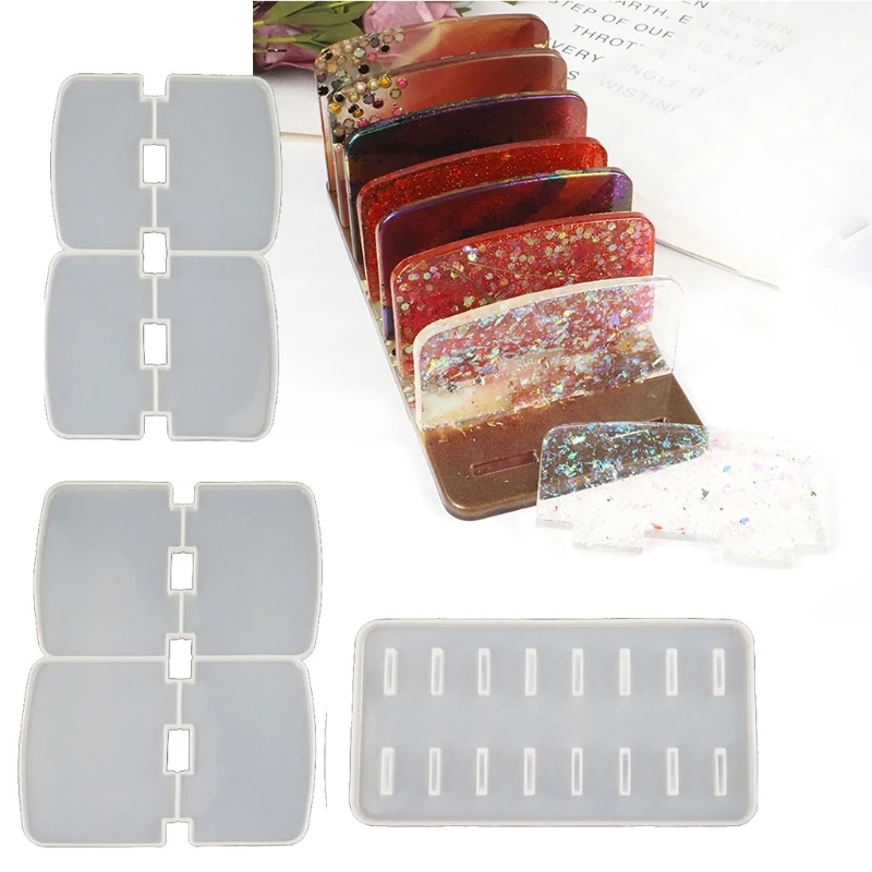 

Crystal Epoxy Resin Mold Cosmetic Eyeshadow Tray Storage Rack Casting Silicone Mould Handmade Makeup Bracket Holder Mold