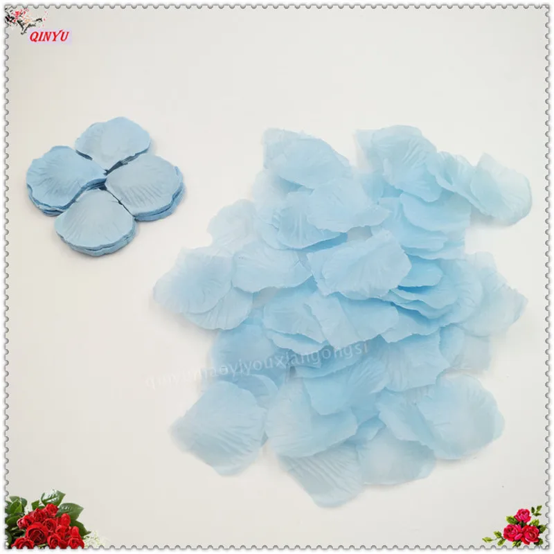 light blue 500/1000/3000 шт. Модные аксессуары для свадебной вечеринки искусственный цветок «Роза» лепестки поддельные лепестки Свадебные украшения на День святого Валентина 6z - Цвет: light blue