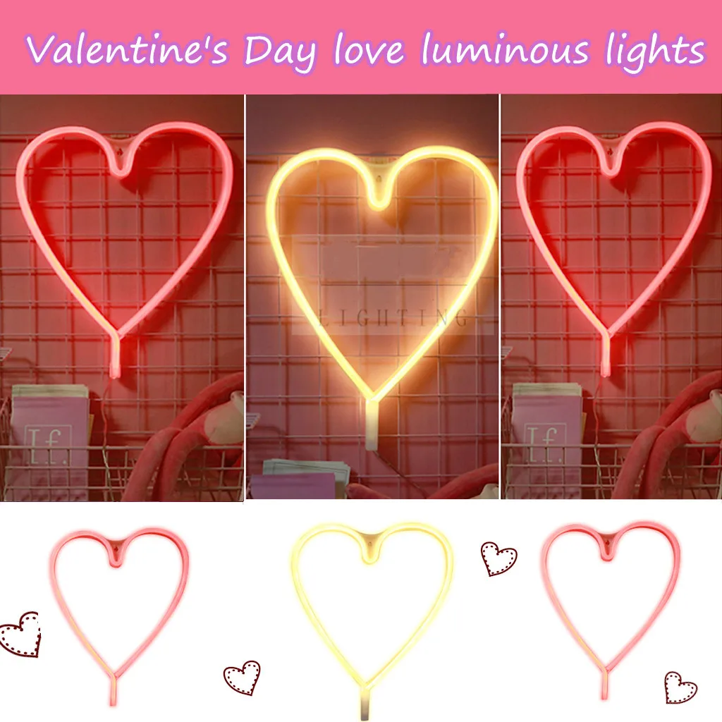 Теплый белый/розовый ночной Светильник с надписью Love светодиодный светильник