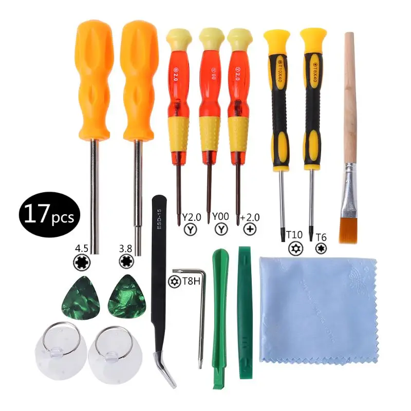 

P82F 17 in 1 Triwing Screwdriver Game Bit Repair Tool Kit Full Security for Nintendo Switch JoyCon Wii NES SNES DS Lite GBA New