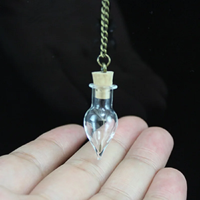 Ручной работы экологическое стекло капли воды ожерелье желаний бутылки