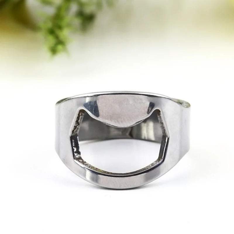 

Creative Beer Bottle Wine Opener Finger Pull Ring Bar Stainless Steel Tool E3G8