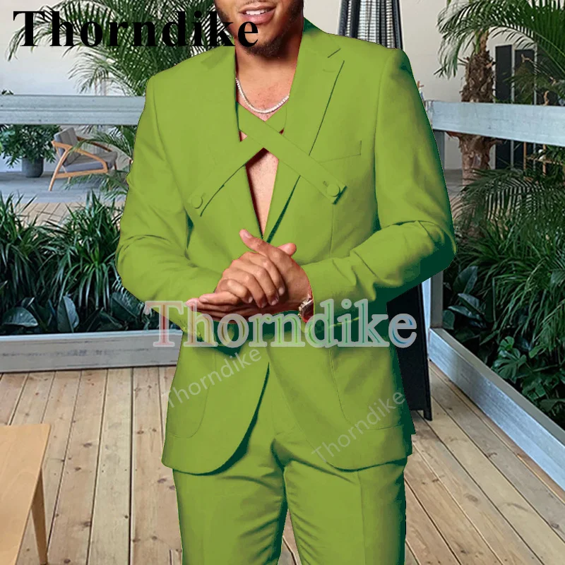 Thorndike новый свадебный костюм жениха хаки однобортный Повседневный стильный