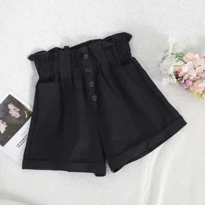 

Preppy Style Summer Bud Solid Shorts Female 2020 Slim Loose Elastic High-waist Cotton Shorts For Women Black Sexy Shorts Women