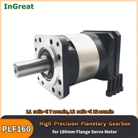 high torque precision planetary gearbox 35mm input 31 1001 speed ratio gear reducer 180mm flange for 3kw 5 5kw servo motor