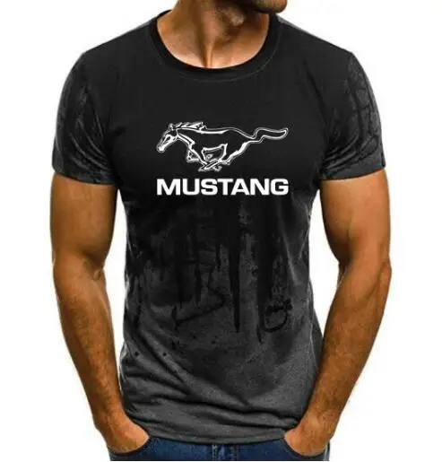 2019 для Ford Mustang Футболка мужская градиентная цветная с коротким рукавом Базовая