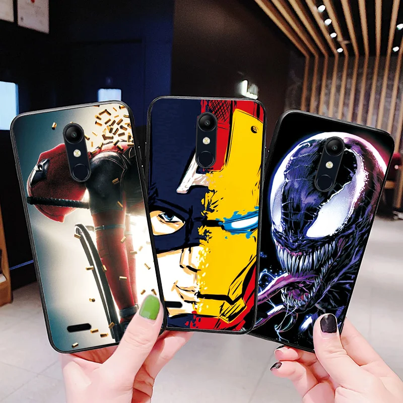 Для LG K10 чехол черный ТПУ чехол Железный человек для LG K4 K7 K8 K10 сумка-чехол для LG K12 K11 плюс X4 чехол K40 чехол