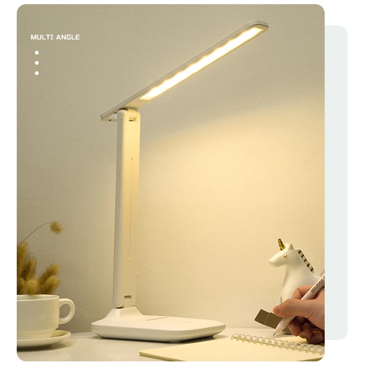 

LED Table Lamp for Bedroom Foldable 3 Colors Touch Dimming LED Desk Lamp Study DC5V USB Recharge Modern Bedside Reading Lamps
