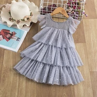 sequins lace dress for girls 2021 summer daily casual toddler girls clothes kids birthday party princess dress size 3 8 years