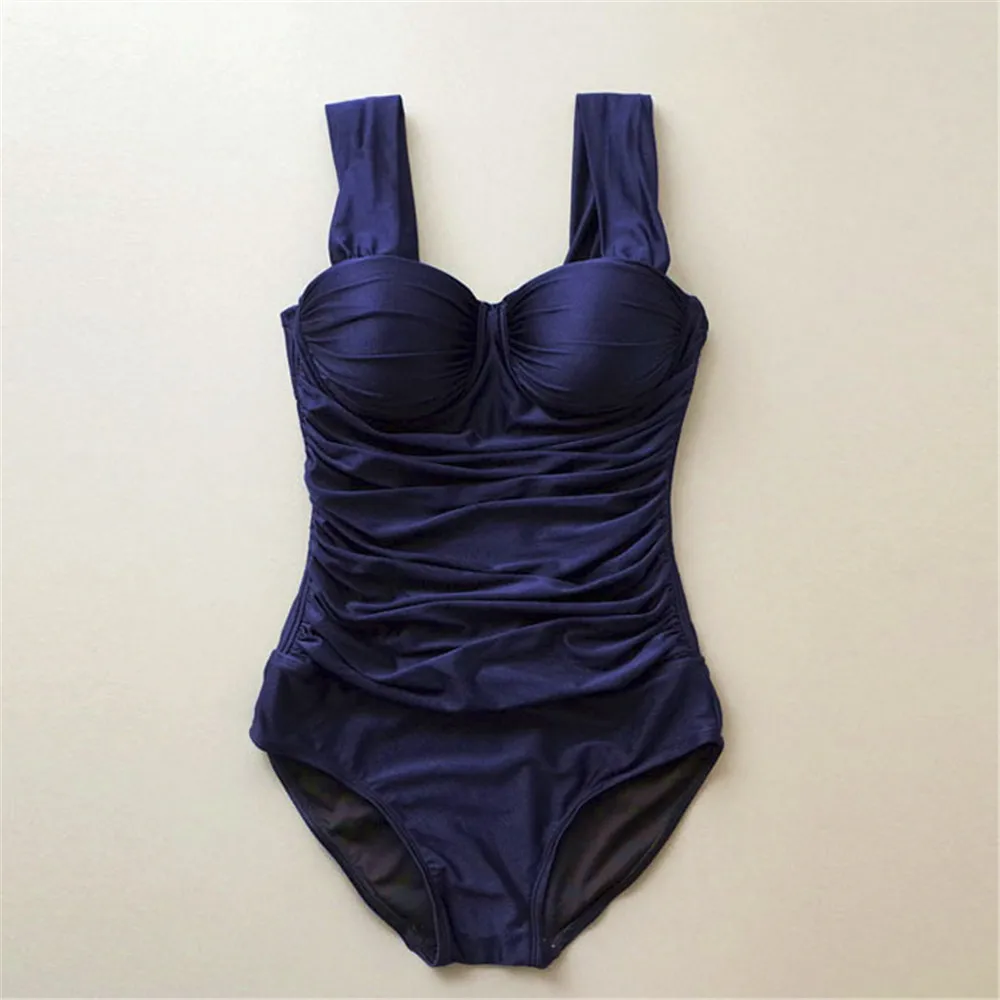 PLAVKY сексуальный глубокий синий пуш-ап цельный купальный костюм для женщин 2020