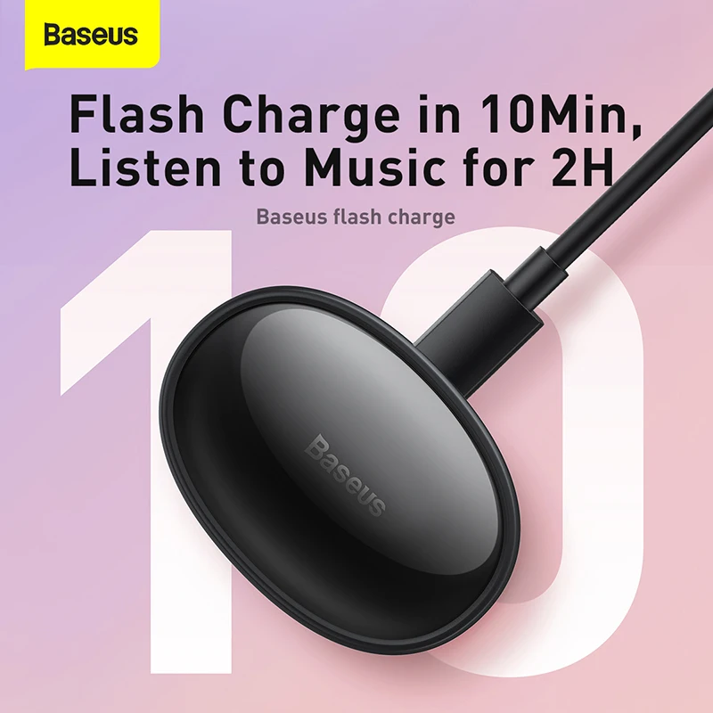 Baseus E2 настоящие беспроводные наушники Bluetooth 5 2 TWS в ухо HD стерео гарнитура для iPhone