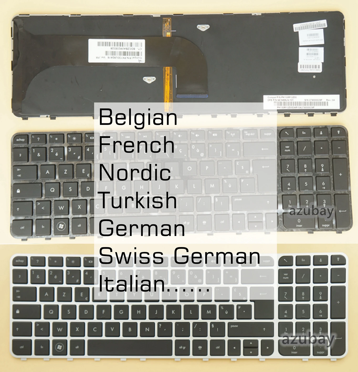 

Belgian French Nordic Turkish Swiss German Italian Keyboard For HP Pavilion Envy M6-1000 M6-1100 M6-1200, Backlit / No