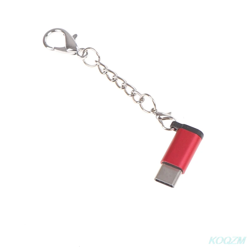 

17.6*11.3mm Aluminum USB-C to Micro USB Adapter Keychain Type-C to Micro USB Connector