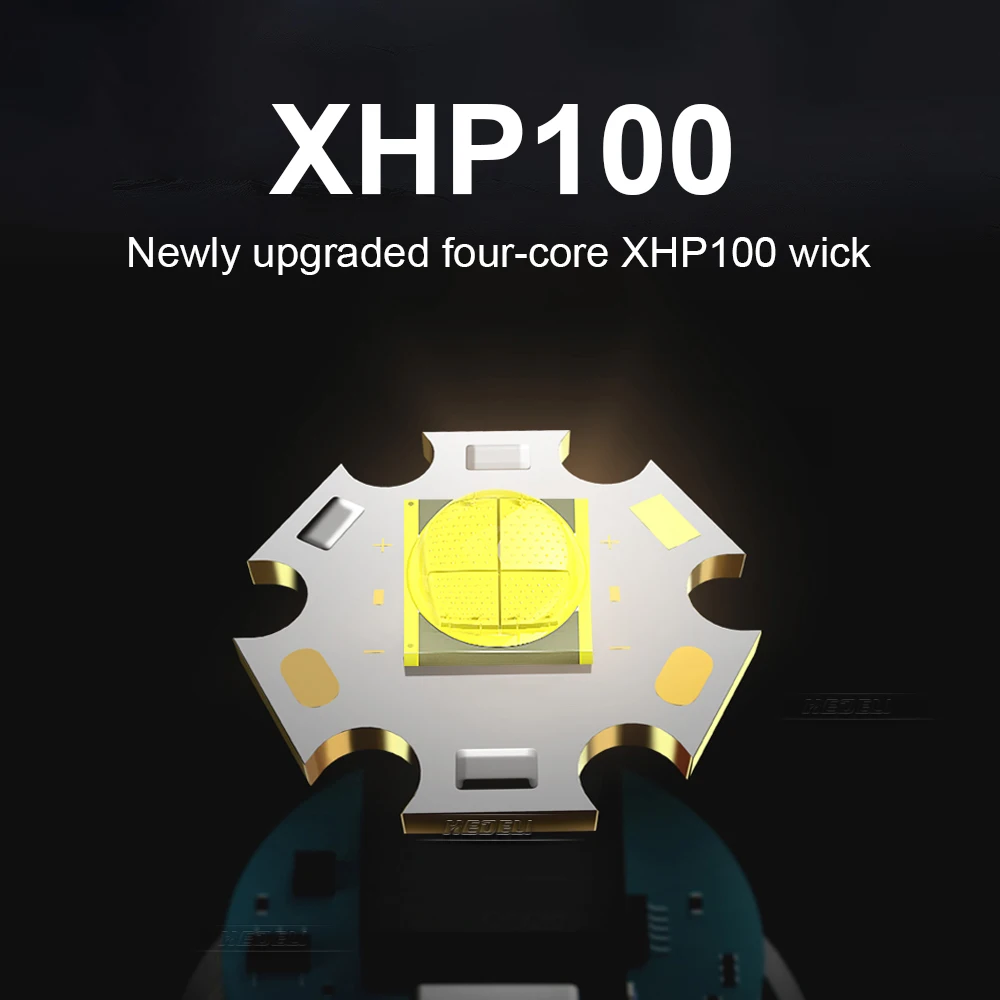 

Rechargeable LED Flashlight XHP100 Flash Light Type-c Bright Work Lamp 18650 or 26650 Battery Hand Lantern XHP90 Waterproof Lamp