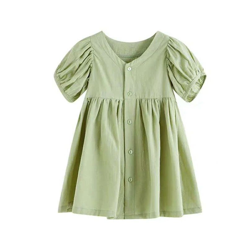 2 цвета детское летнее платье для детей 2020 хлопковые платья-пачки на пуговицах