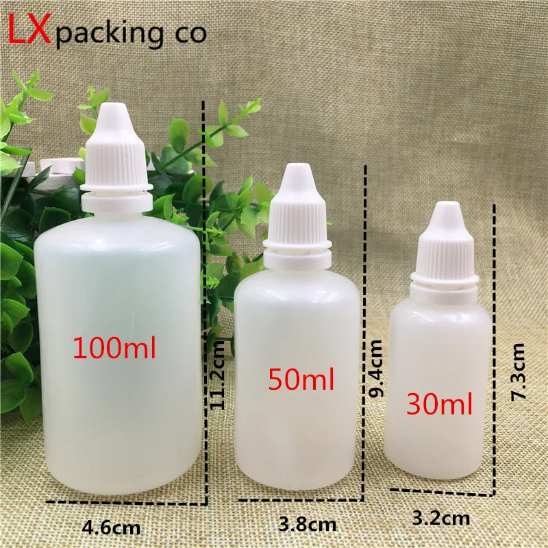 

100PCS 5ML 10ML 15ML 20ML 30ML 50ML 100ML Plastic Perfumes Empty Packaging Water Bottles Dropper Small Container Free Shipping