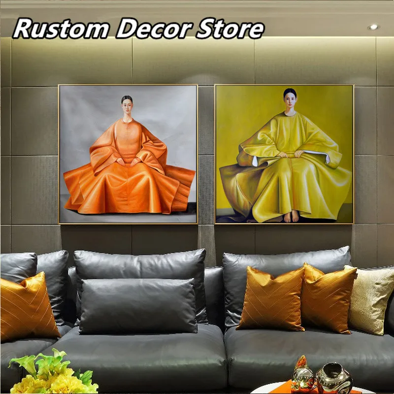 

Korean Japanese Canvas Painting East Classical Woman Art Wall Pictures For Living Room Home Decor Meditate HD Posters And Prints
