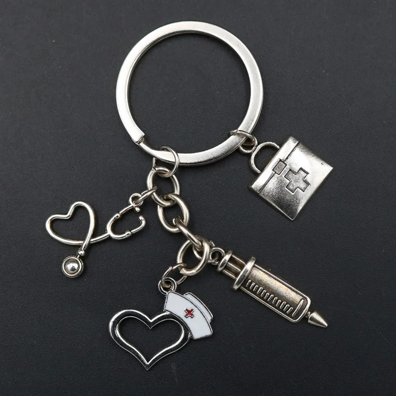 Творчески медицинский Стиль брелок больница Шарм скорой помощи стетоскоп шприц