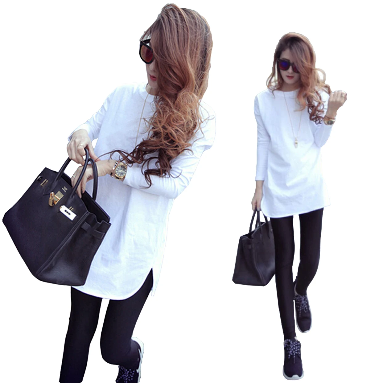 

New Plus Size 2XL T Shirt Women Summer Autumn t Shirt Casual Female Tee Solid cotton white t shirts Loose women shirts tshirt