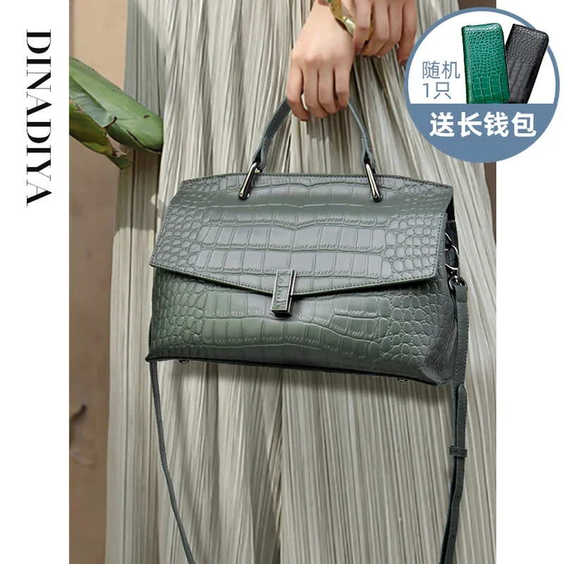 

Leather women's Messenger Bag 2021 new fashion summer popular one Shoulder Light luxury atmosphere cow leather women's handbag