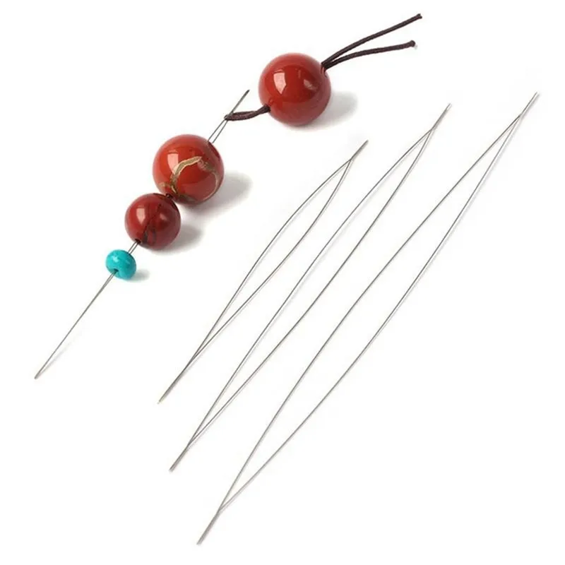 1/5Pcs Central Opening Curved Beading Needles Stainless Tools Pins for bead Threading String Cord Easy Handmade Jewelry Making | Украшения