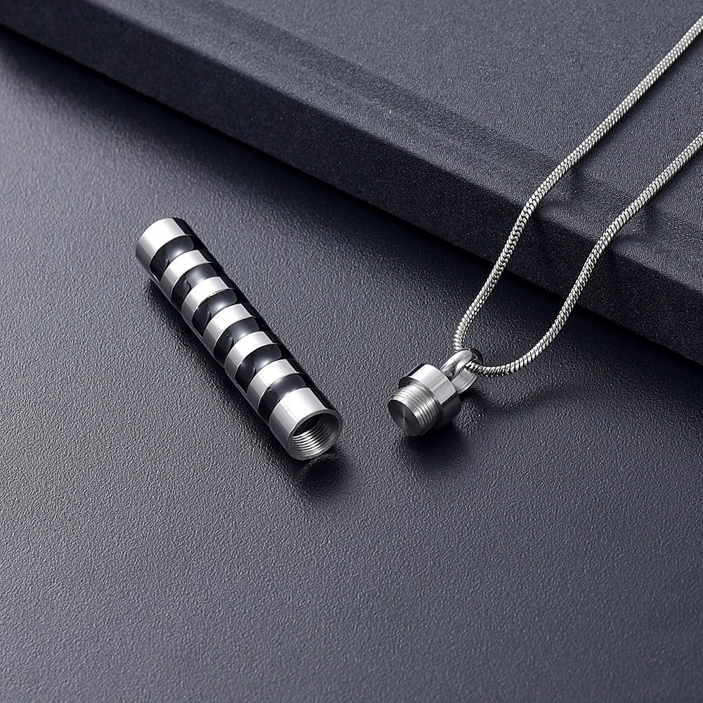 Погребальный пепел ожерелье для кремации Подвеска женщин и мужчин черный