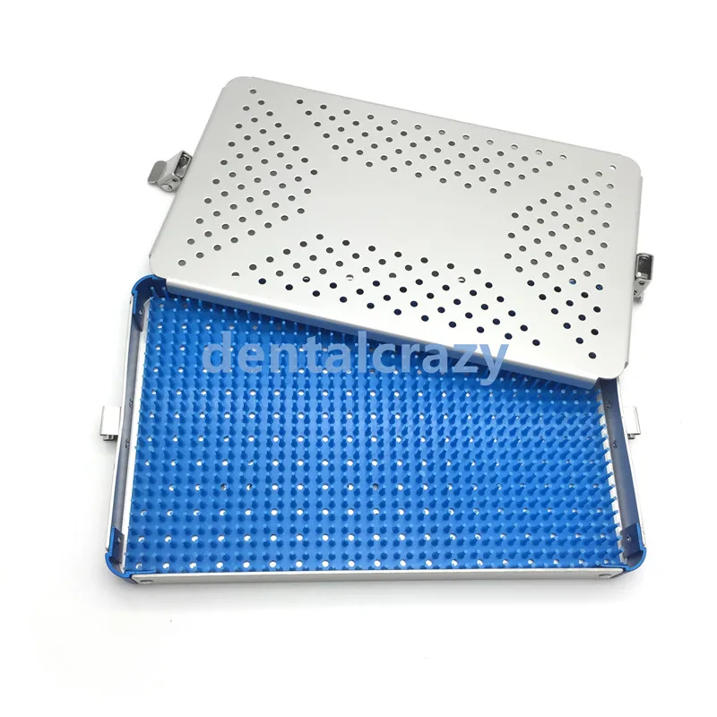 

1set Aluminium alloy sterilization tray case for eye surgical instrument dental Disinfection box
