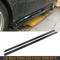 Carbon Fiber Car Side Skirts for Mercedes Benz C Class W204 C63 AMG 4 Door 2008-2015 Door Bumper Side Skirts Apron Lip Spoiler