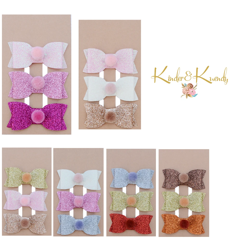 Заколка для волос с бантом девочек на День Благодарения и Рождество блестящие