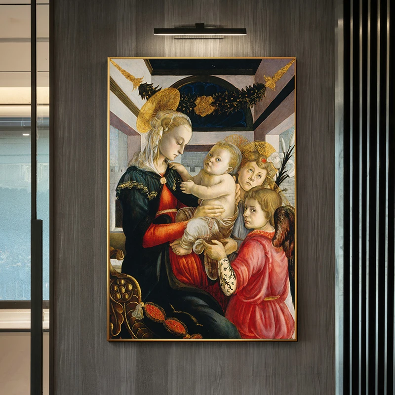 Известные картины с изображением девы и ребенка от Sandro Botticelli холст живопись