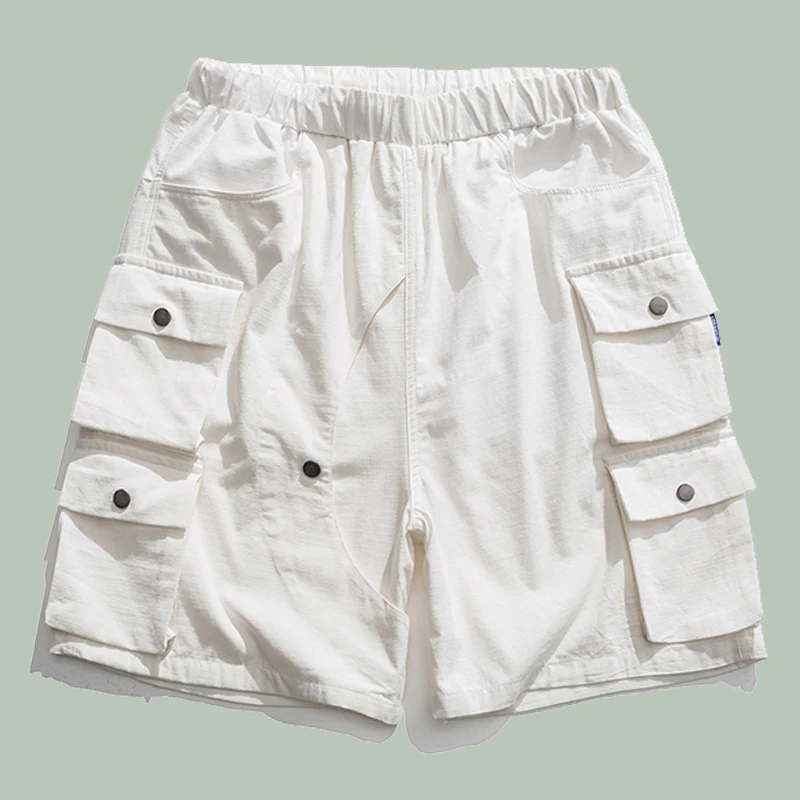 

Retro Multi-pocket Loose Five Points Shorts Men Harajuku Hip Hop Cargo Casual Pants Summer Streetwear Cotton Jogger Beach Pants