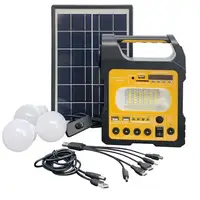 Solar Power System Portable Solar Generator Outdoor Emergency Power Supply LED Lighting with 3 Bulbs for Camping Hiking Phones