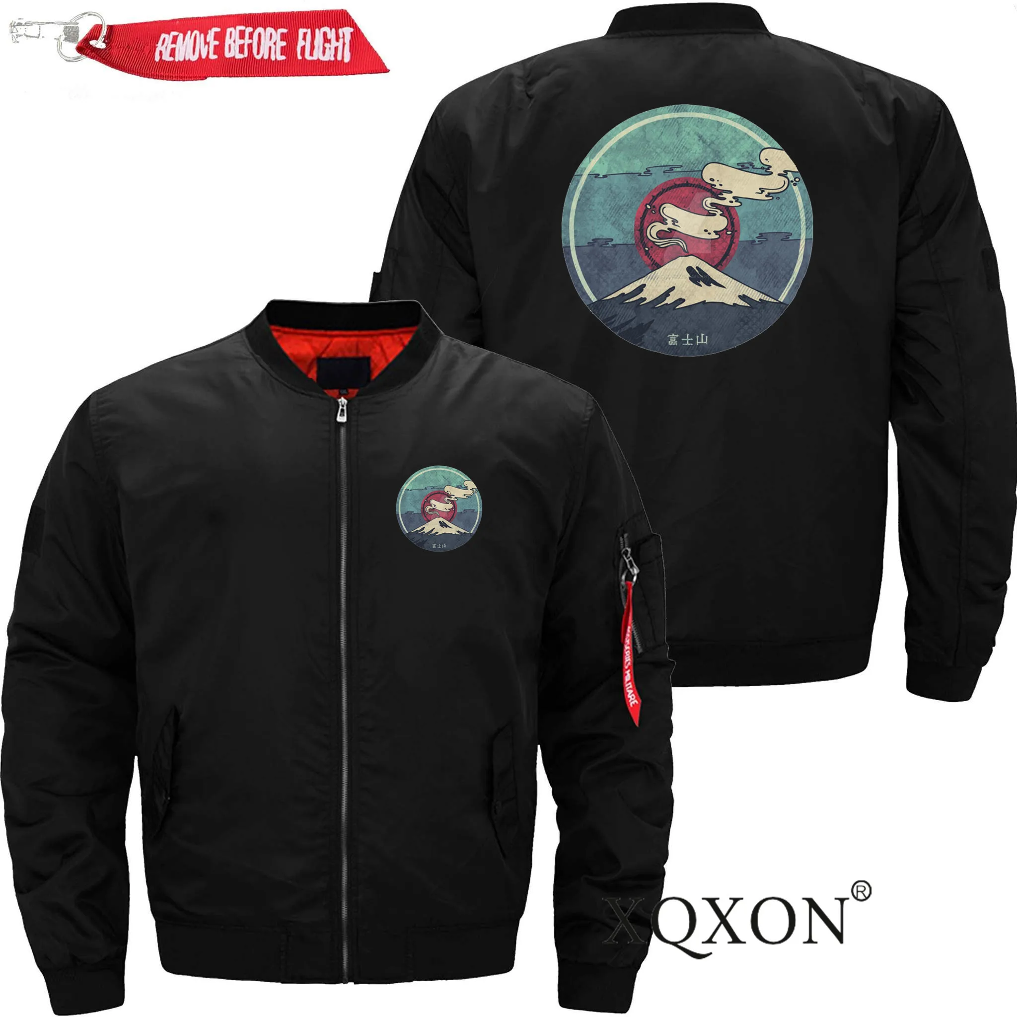 

XQXON- Loose Us/Eu Size Military Jacket Man Outdoor Coats Jackets Ma1 Men Bomber Pilot Jacket Mount Fuji Japan Japanese Fashion